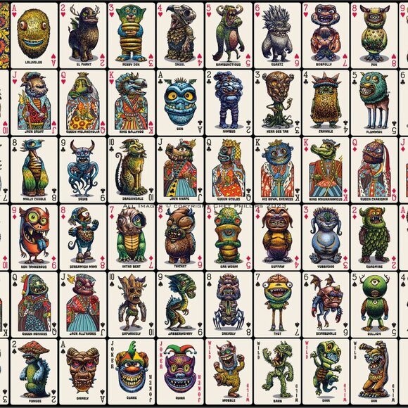 NEW IMAGINARY FRIENDS & FIENDS CREATURES POKER PLAYING CARD DECK - Picture 2 of 5